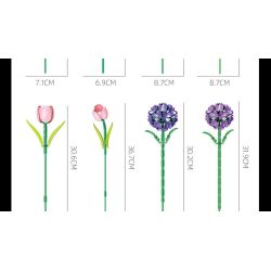 JIESTAR JJ9258 Xếp hình lắp ráp ghép mô hình bó hoa màu tím