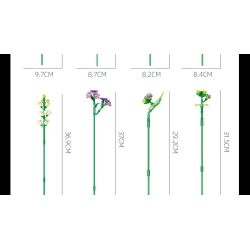 JIESTAR JJ9258 Xếp hình lắp ráp ghép mô hình bó hoa màu tím