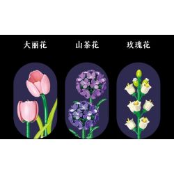 JIESTAR JJ9258 Xếp hình lắp ráp ghép mô hình bó hoa màu tím