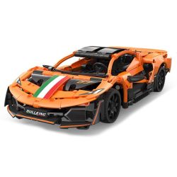CaDA DoubleE C51310 Xếp hình lắp ráp ghép mô hình Xe thể thao bóng điên cuồng màu cam rực rỡ 1:14
