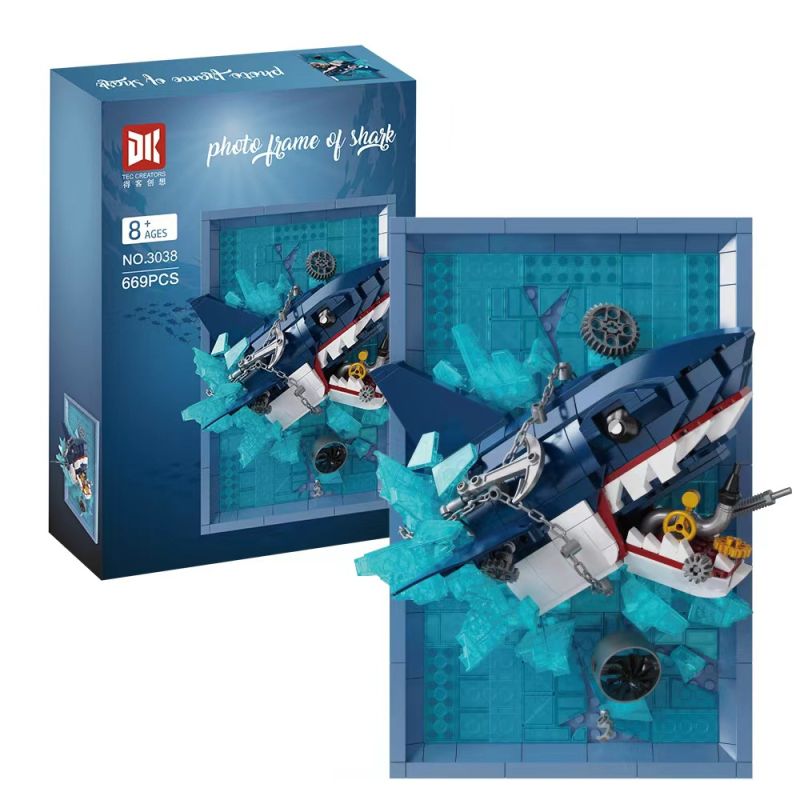 DK 3038 Photo Frame of Shark Xếp hình lắp ráp ghép mô hình Khung ảnh cá mập