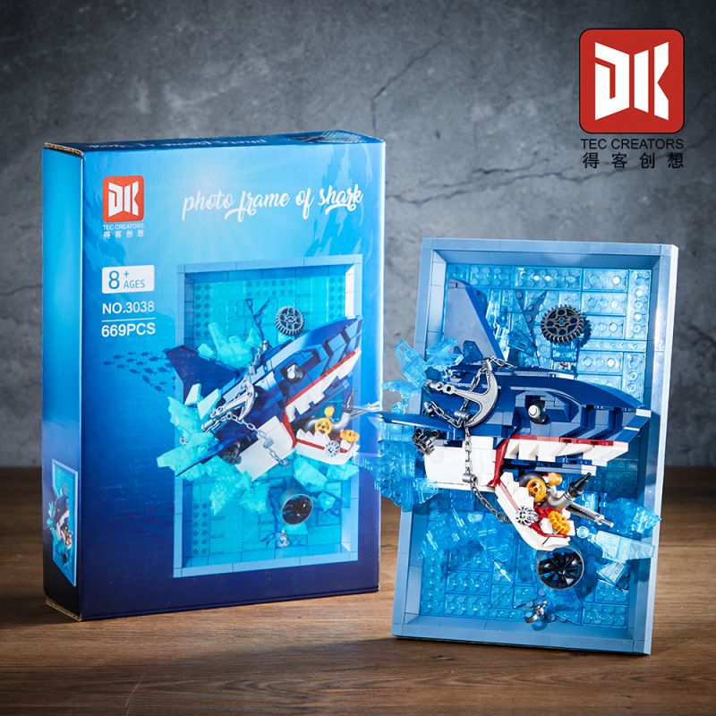 DK 3038 Photo Frame of Shark Xếp hình lắp ráp ghép mô hình Khung ảnh cá mập