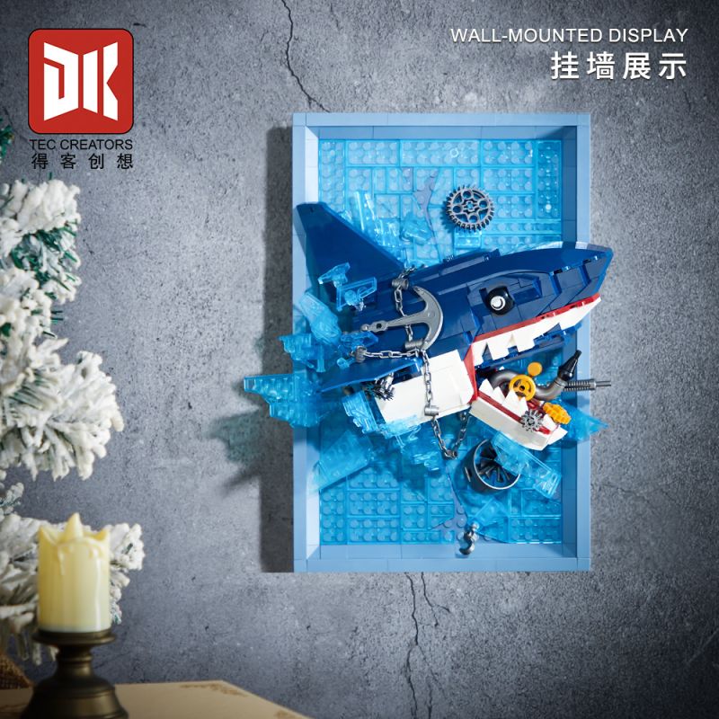 DK 3038 Photo Frame of Shark Xếp hình lắp ráp ghép mô hình Khung ảnh cá mập