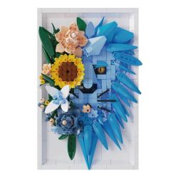 DK 3037 Lion and Flowers Xếp hình lắp ráp ghép mô hình Khung ảnh sư tử hoa khô