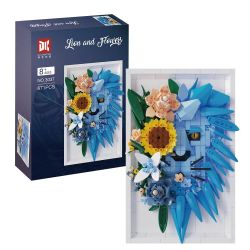 DK 3037 Lion and Flowers Xếp hình lắp ráp ghép mô hình Khung ảnh sư tử hoa khô