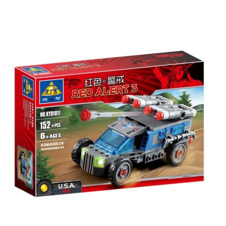 Kazi KY81011 81011 non  Ô TÔ GẮN ROCKET bộ đồ chơi xếp lắp ráp ghép mô hình Red Alert 3 RED ALERT 3 MULTIGUNNER IFV Báo Động Đỏ 3 152 khối