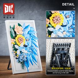 DK 3037 Lion and Flowers Xếp hình lắp ráp ghép mô hình Khung ảnh sư tử hoa khô