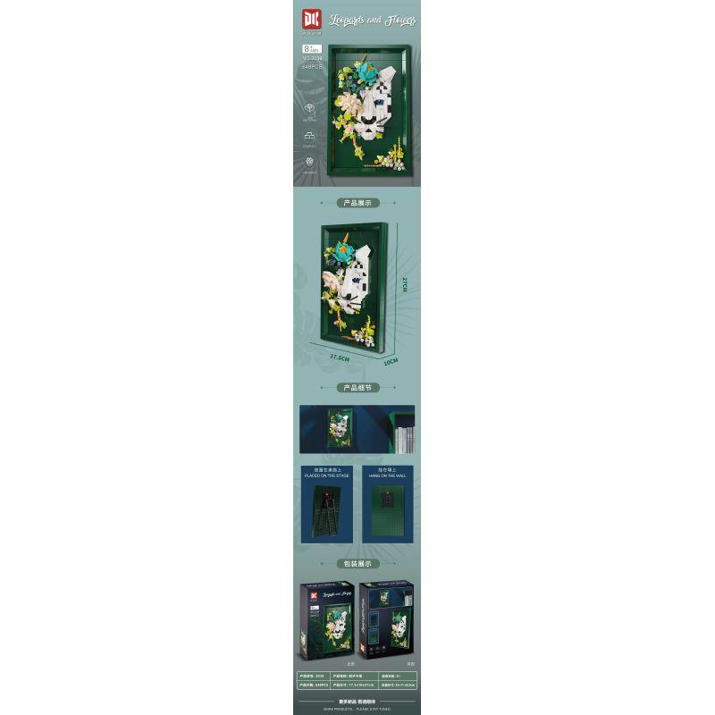 DK 3039 Photo Frame Xếp hình lắp ráp ghép mô hình Khung ảnh hoa khô báo tuyết