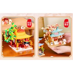 Femibox S44065 ROROJUMP Xếp hình lắp ráp ghép mô hình Nước sốt thịt: Nước sốt Miaojie Taohuaguan RORO Xiaofu