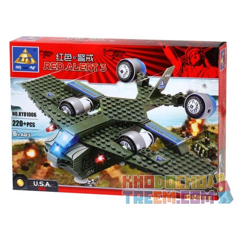 Kazi KY81006 81006 non  MÁY BAY NÉM BOM THẾ KỶ bộ đồ chơi xếp lắp ráp ghép mô hình Red Alert 3 RED ALERT 3 CENTURY BOMBER Báo Động Đỏ 3 220 khối