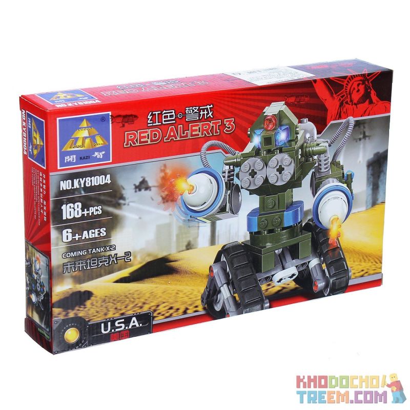 Kazi KY81004 81004 non  ROBOT BÁNH XÍCH bộ đồ chơi xếp lắp ráp ghép mô hình Red Alert 3 RED ALERT 3 COMING TANK X2 Báo Động Đỏ 3 168 khối