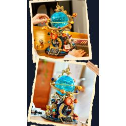 Femibox S5302 Retro Globe Xếp hình lắp ráp ghép mô hình Hành tinh cổ điển