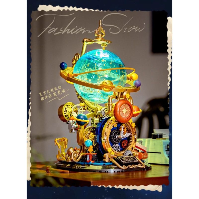 Femibox S5302 Retro Globe Xếp hình lắp ráp ghép mô hình Hành tinh cổ điển