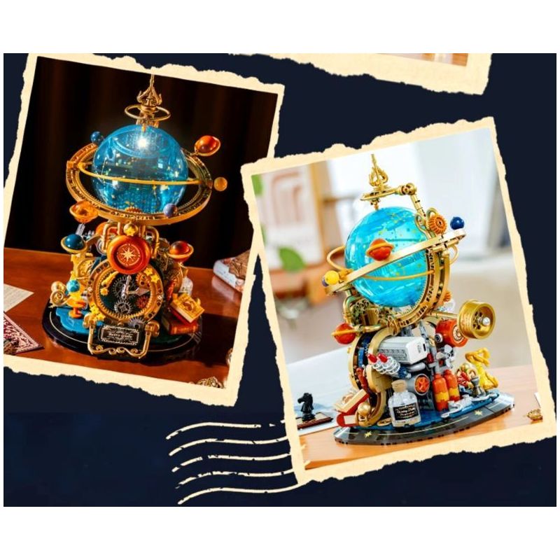 Femibox S5302 Retro Globe Xếp hình lắp ráp ghép mô hình Hành tinh cổ điển