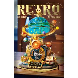 Femibox S5302 Retro Globe Xếp hình lắp ráp ghép mô hình Hành tinh cổ điển