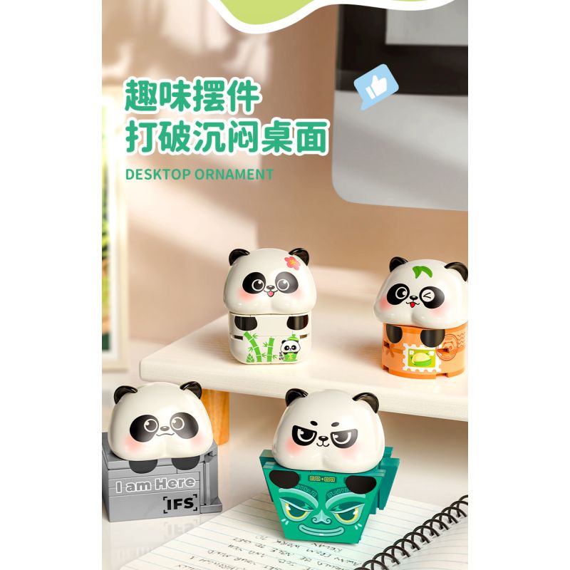 Femibox S5437 Panda Moment Xếp hình lắp ráp ghép mô hình Khoảnh khắc chữa bệnh của Panda Nam châm tủ lạnh Panda 4 loại