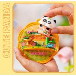Femibox S5437 Panda Moment Xếp hình lắp ráp ghép mô hình Khoảnh khắc chữa bệnh của Panda Nam châm tủ lạnh Panda 4 loại