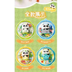 Femibox S5437 Panda Moment Xếp hình lắp ráp ghép mô hình Khoảnh khắc chữa bệnh của Panda Nam châm tủ lạnh Panda 4 loại