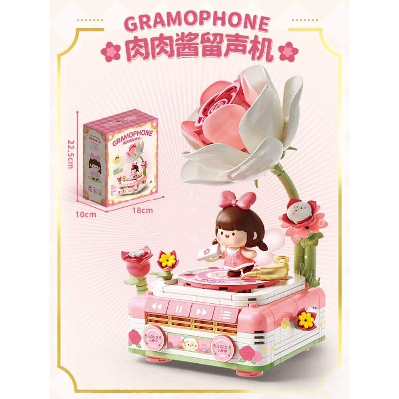 Femibox S5439 Gramophone Xếp hình lắp ráp ghép mô hình Bolognese: Máy hát hoa hồng