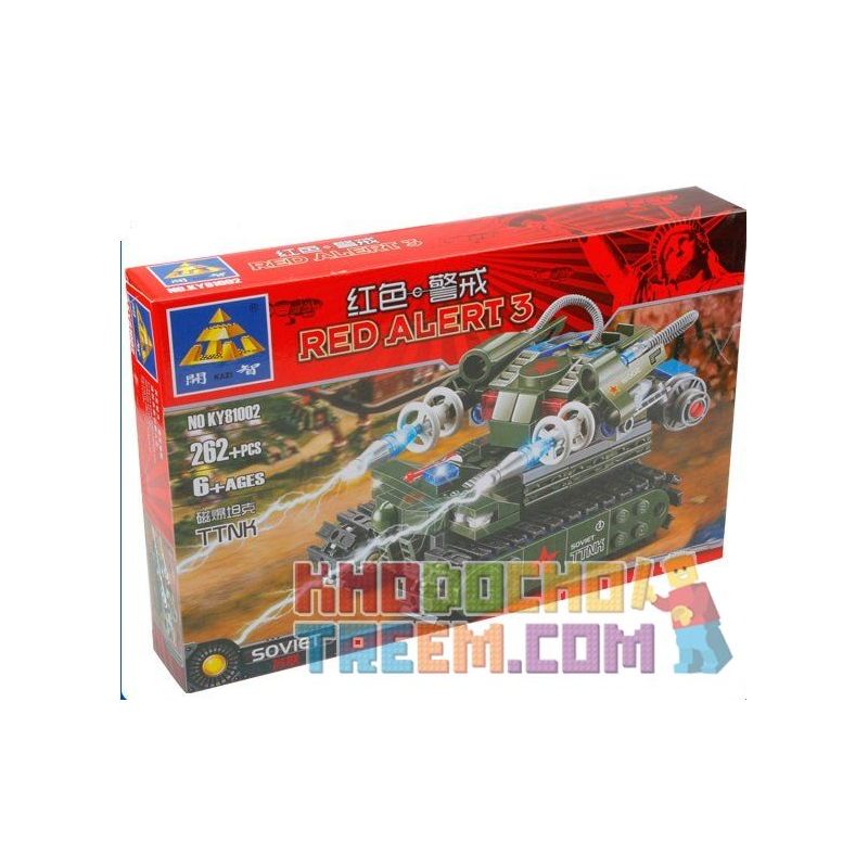 Kazi KY81002 81002 non  XE TĂNG PHÁT SÓNG ĐIỆN TỪ bộ đồ chơi xếp lắp ráp ghép mô hình Red Alert 3 RED ALERT 3 TTNK Báo Động Đỏ 3 262 khối