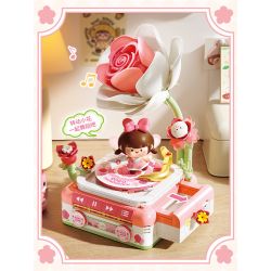 Femibox S5439 Gramophone Xếp hình lắp ráp ghép mô hình Bolognese: Máy hát hoa hồng