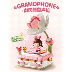 Femibox S5439 Gramophone Xếp hình lắp ráp ghép mô hình Bolognese: Máy hát hoa hồng