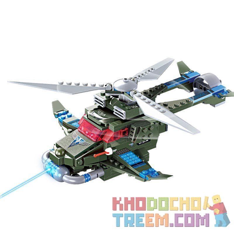 Kazi KY81001 81001 non  TRỰC THĂNG PHẢN CÔNG NHANH bộ đồ chơi xếp lắp ráp ghép mô hình Red Alert 3 RED ALERT 3 FLASH FREEZE AIRPLANE Báo Động Đỏ 3 251 khối