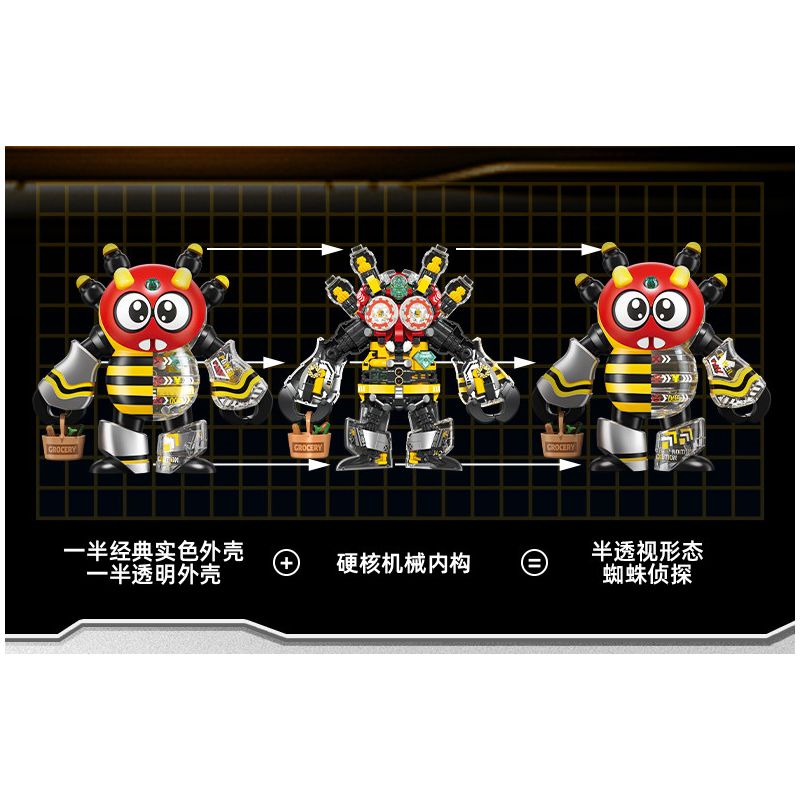 Femibox S48005 B-ROBO 005 SPYDON Xếp hình lắp ráp ghép mô hình Áo Giáp Sắt: Máy X-quang Thám Tử Nhện