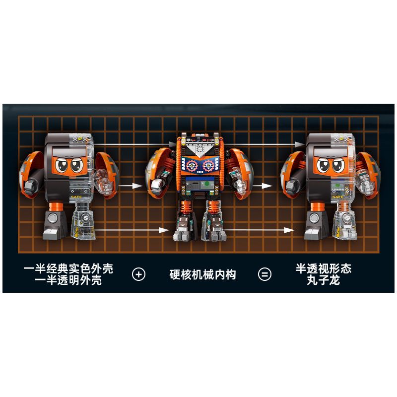 Femibox S48006 B-ROBO 006 Dangoron Xếp hình lắp ráp ghép mô hình Xiaobao bọc thép: Mecha xuyên thấu Marukolong