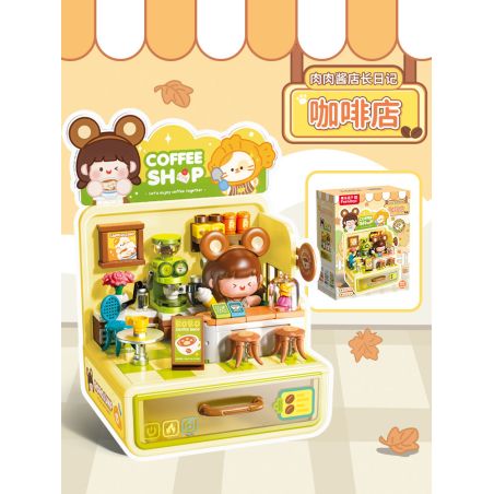 Femibox S44058 ROROJUMP Xếp hình lắp ráp ghép mô hình Nhật ký quản lý cửa hàng nước sốt: Quán cà phê