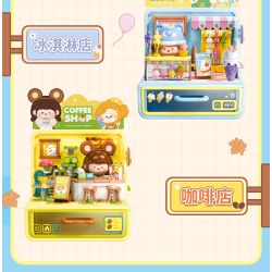 Femibox S44058 ROROJUMP Xếp hình lắp ráp ghép mô hình Nhật ký quản lý cửa hàng nước sốt: Quán cà phê