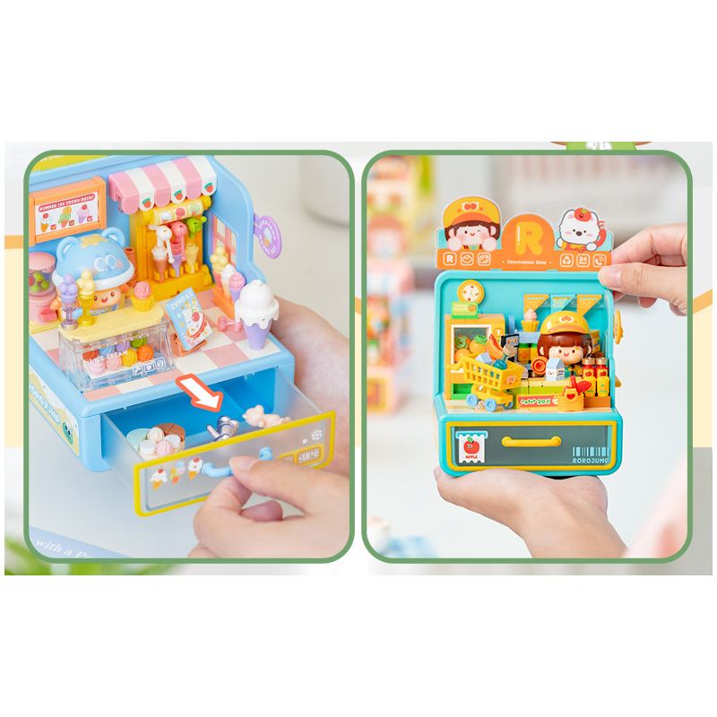 Femibox S44061 ROROJUMP Xếp hình lắp ráp ghép mô hình Nhật ký quản lý cửa hàng nước sốt: Cửa hàng hoa