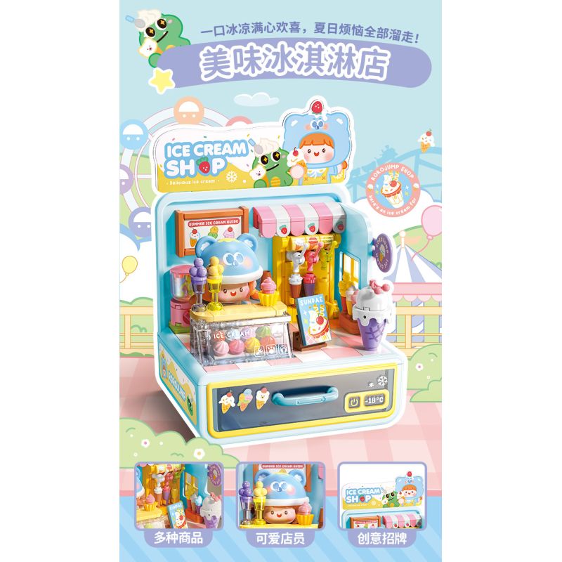 Femibox S44061 ROROJUMP Xếp hình lắp ráp ghép mô hình Nhật ký quản lý cửa hàng nước sốt: Cửa hàng hoa