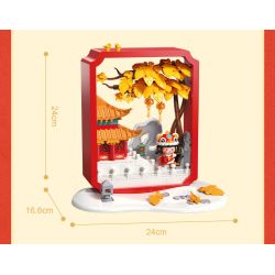 Femibox S5305 ROROJUMP Xếp hình lắp ráp ghép mô hình Nước sốt thịt: Lễ hội đèn lồng Vườn Tử Cấm Thành