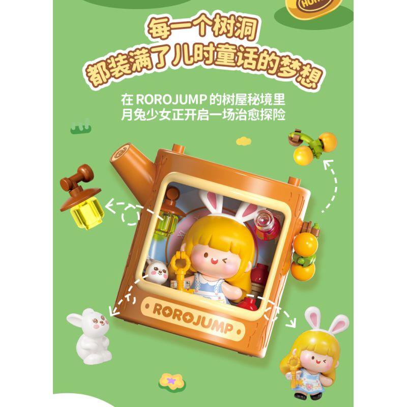 Femibox S5446 ROROJUMP Tree Stump Fridge Magnet Xếp hình lắp ráp ghép mô hình Nước sốt thịt: Hộp mù nam châm tủ lạnh Shudong