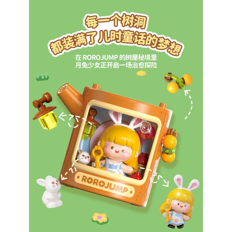 Femibox S5446 ROROJUMP Tree Stump Fridge Magnet Xếp hình lắp ráp ghép mô hình Nước sốt thịt: Hộp mù nam châm tủ lạnh Shudong