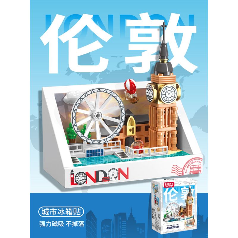 Femibox S5415 Xếp hình lắp ráp ghép mô hình Nam châm tủ lạnh thành phố London