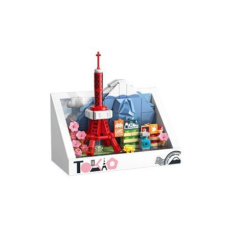 Femibox S5417 Xếp hình lắp ráp ghép mô hình Nam châm tủ lạnh thành phố Tokyo