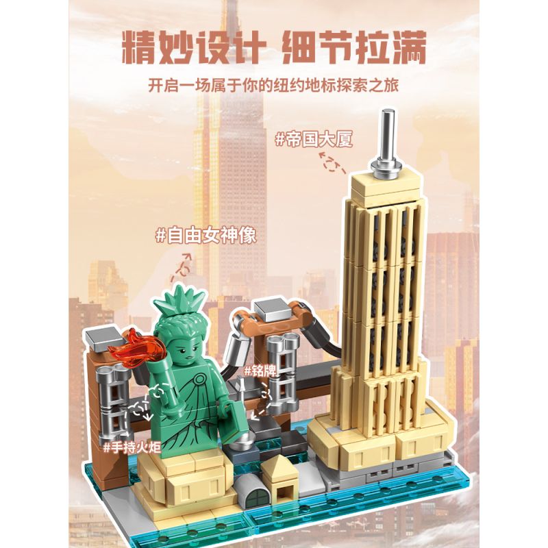 Femibox S5418 Xếp hình lắp ráp ghép mô hình nam châm tủ lạnh thành phố new york