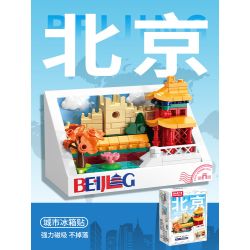 Femibox S5419 Xếp hình lắp ráp ghép mô hình Nam châm tủ lạnh thành phố Bắc Kinh