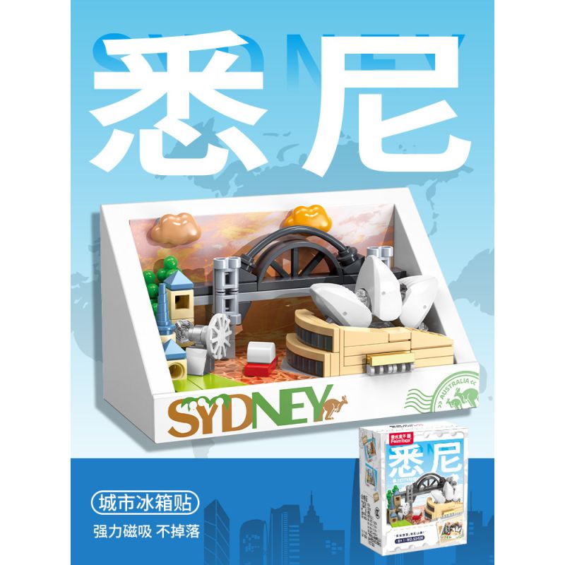 Femibox S5420 Xếp hình lắp ráp ghép mô hình Nam châm tủ lạnh thành phố Sydney