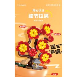 Femibox S5449 Xếp hình lắp ráp ghép mô hình 9 cảnh hoa sáng tạo của Trung Quốc: hoa sen, hoa cúc, hoa thủy tiên, cây thông chào đón, hoa hướng dương, quất, hoa hồng đỏ, hoa mùa đông may mắn, hoa lan hồ điệp