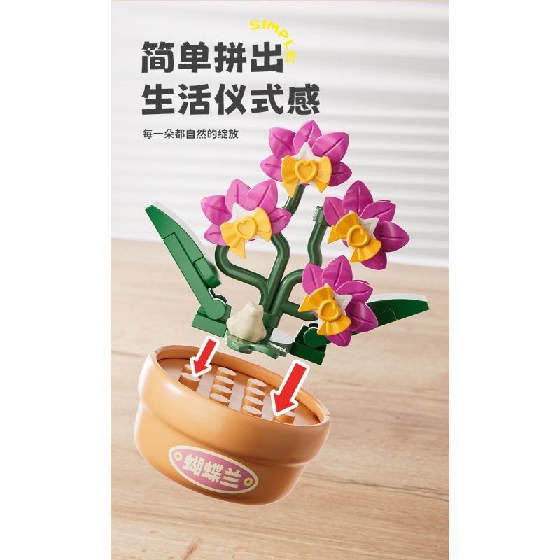 Femibox S5449 Xếp hình lắp ráp ghép mô hình 9 cảnh hoa sáng tạo của Trung Quốc: hoa sen, hoa cúc, hoa thủy tiên, cây thông chào đón, hoa hướng dương, quất, hoa hồng đỏ, hoa mùa đông may mắn, hoa lan hồ điệp