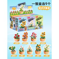 Femibox S5449 Xếp hình lắp ráp ghép mô hình 9 cảnh hoa sáng tạo của Trung Quốc: hoa sen, hoa cúc, hoa thủy tiên, cây thông chào đón, hoa hướng dương, quất, hoa hồng đỏ, hoa mùa đông may mắn, hoa lan hồ điệp