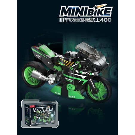 Femibox S5484 Mini Bike Xếp hình lắp ráp ghép mô hình Bộ sưu tập xe máy: Black Warrior 400