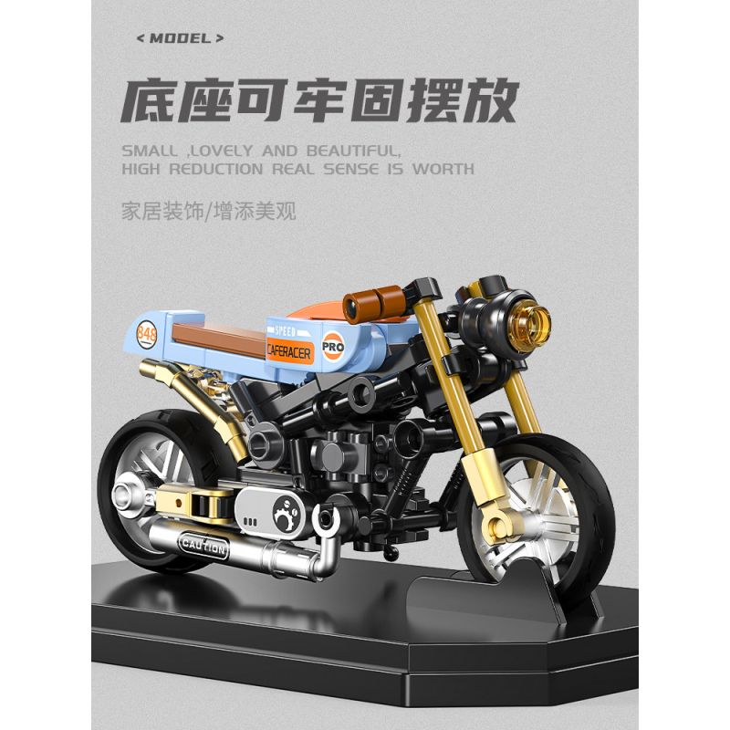 Femibox S5485 Mini Bike Xếp hình lắp ráp ghép mô hình Bộ sưu tập xe máy: Coffee 848