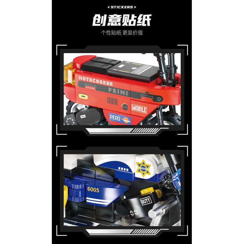 Femibox S5487 Mini Bike Xếp hình lắp ráp ghép mô hình Bộ sưu tập xe máy: Street Fighter