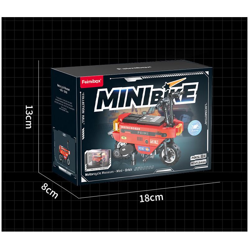 Femibox S5490 Mini Bike Xếp hình lắp ráp ghép mô hình Bộ sưu tập xe máy: FATBOY xanh đậm