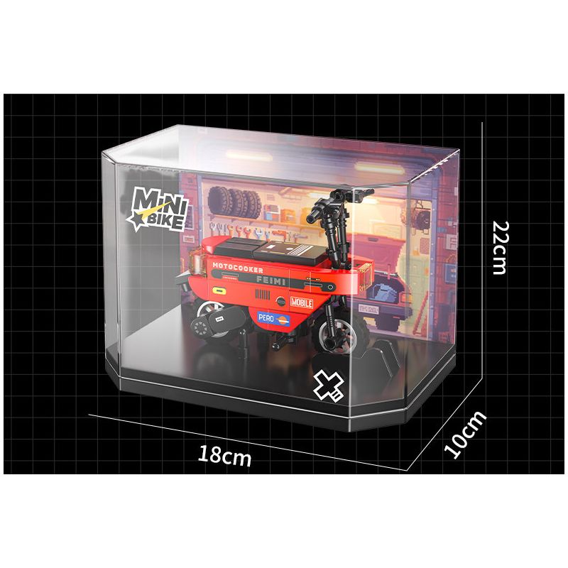 Femibox S5490 Mini Bike Xếp hình lắp ráp ghép mô hình Bộ sưu tập xe máy: FATBOY xanh đậm