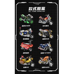 Femibox S5490 Mini Bike Xếp hình lắp ráp ghép mô hình Bộ sưu tập xe máy: FATBOY xanh đậm